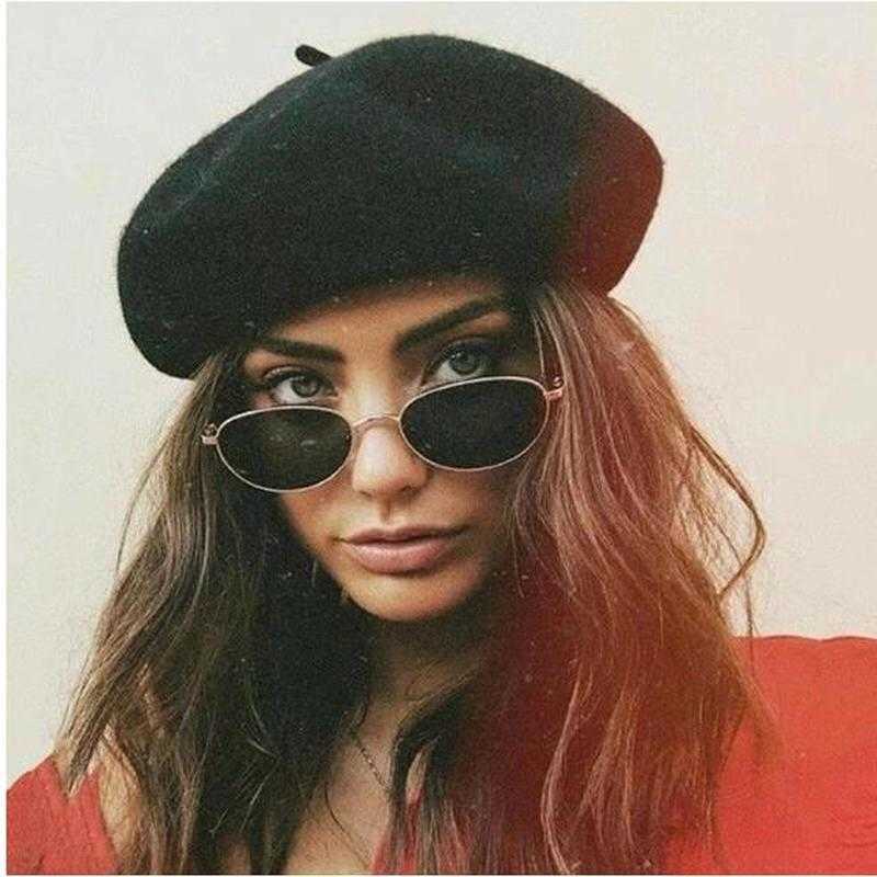 Warm Winter faux Wool Beret Women Girls French Artist Beanie Hat Cap red black purple beige orange Kawaii Flat Top caps warmers S261016D7HU