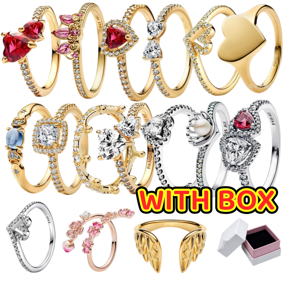 With box Promise Ring Designer Rings With Box Heart Moments Women Jewelry 925 Silver Gold Diamond Ring Cherry Blossom Wedding Engagement Bague Chris