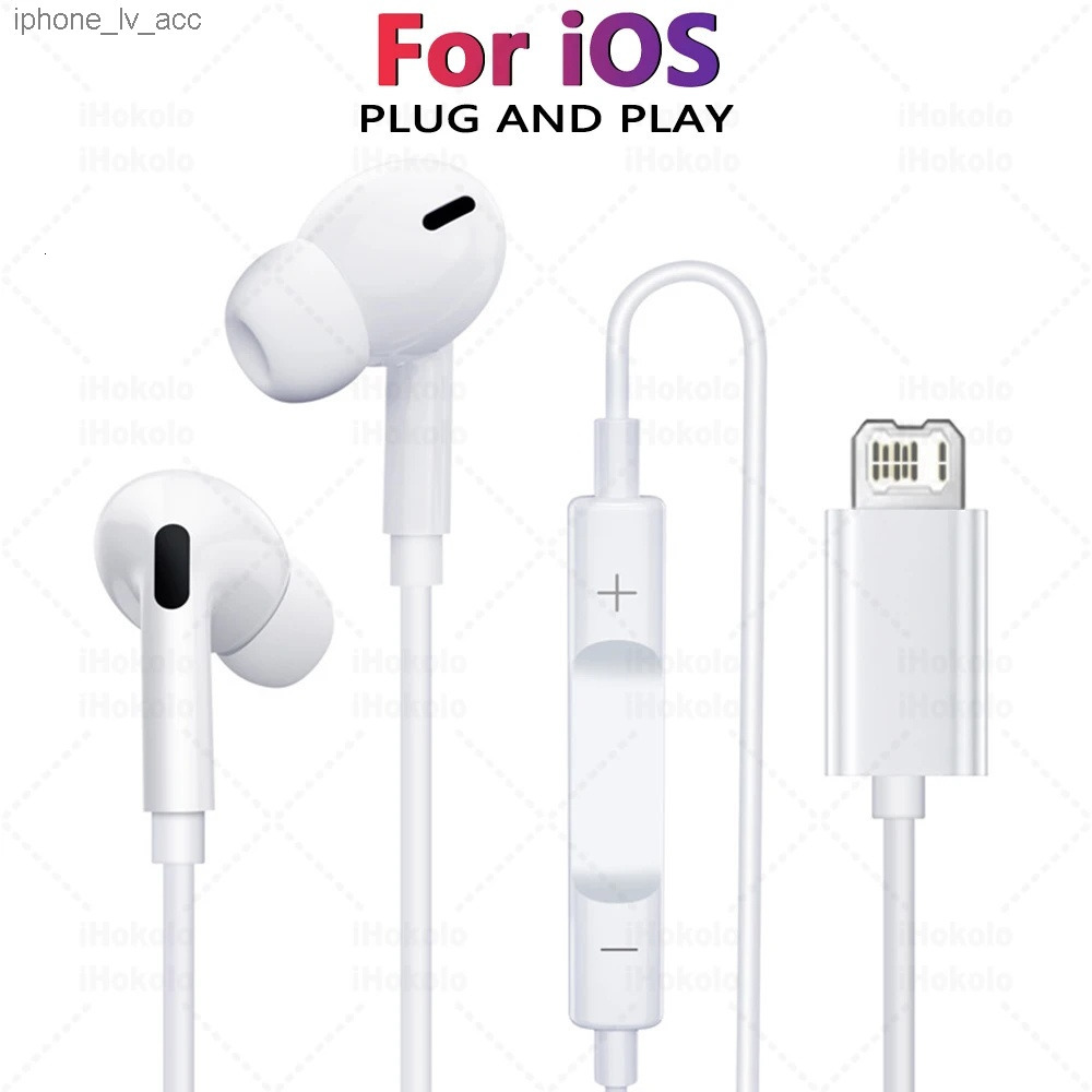 Original Wired Earphones For Apple iPhone 17 16 15 Pro Max 14 13 12 11 X XS XR Type-C Lightning Headphones 3.5mm In-Ear Wireless Earbuds