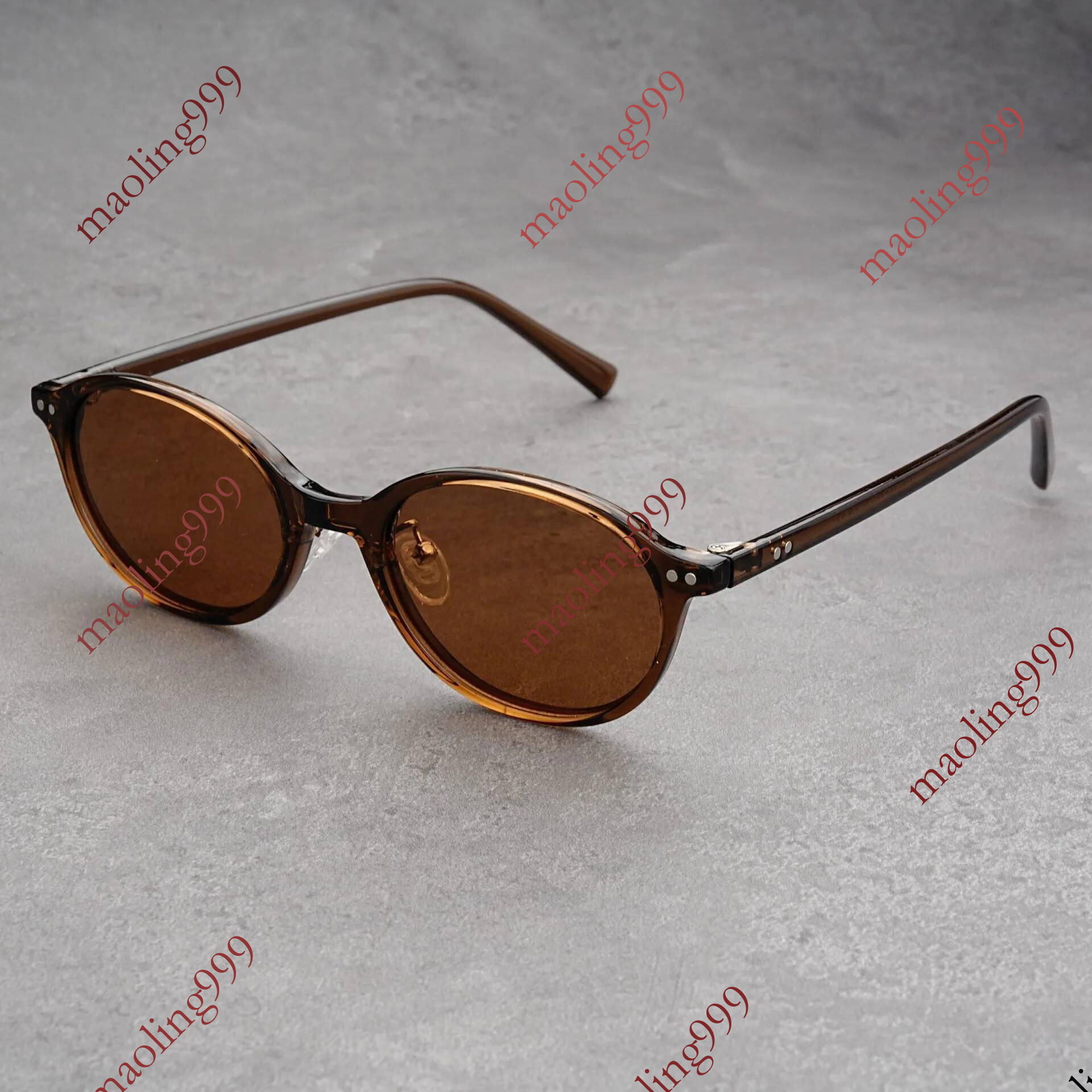 Korean New Flat Round Design TR90 Polarized Retro Niche Oval Frame Grandma Luxury Style Small Face Sunglasses