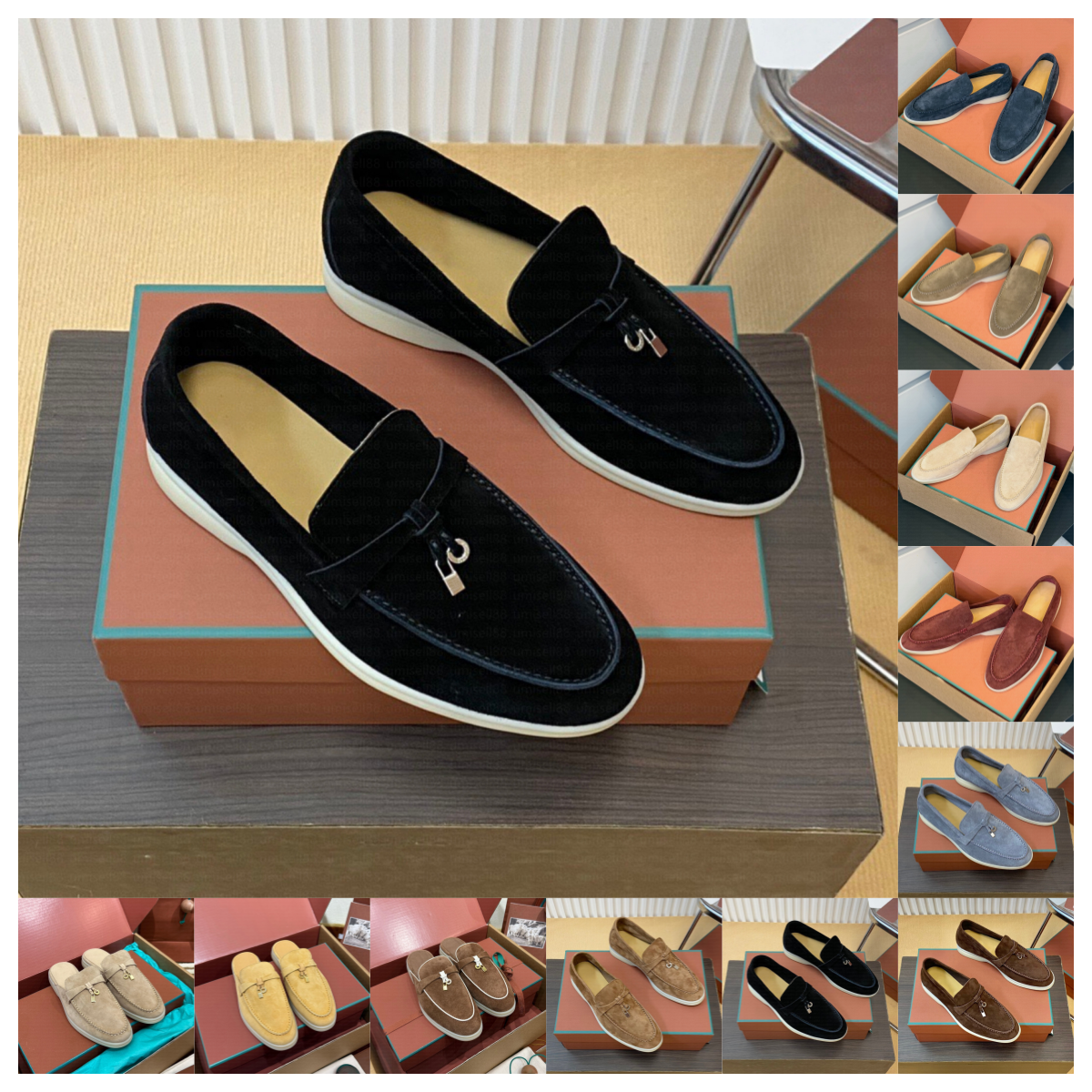 Loafers Designer shoes Walk Charms suede Casual Shoes Mens Womens Suede Couple Shoe Genuine Leather Flat For Men Women Daily Commute Office Wear Siz