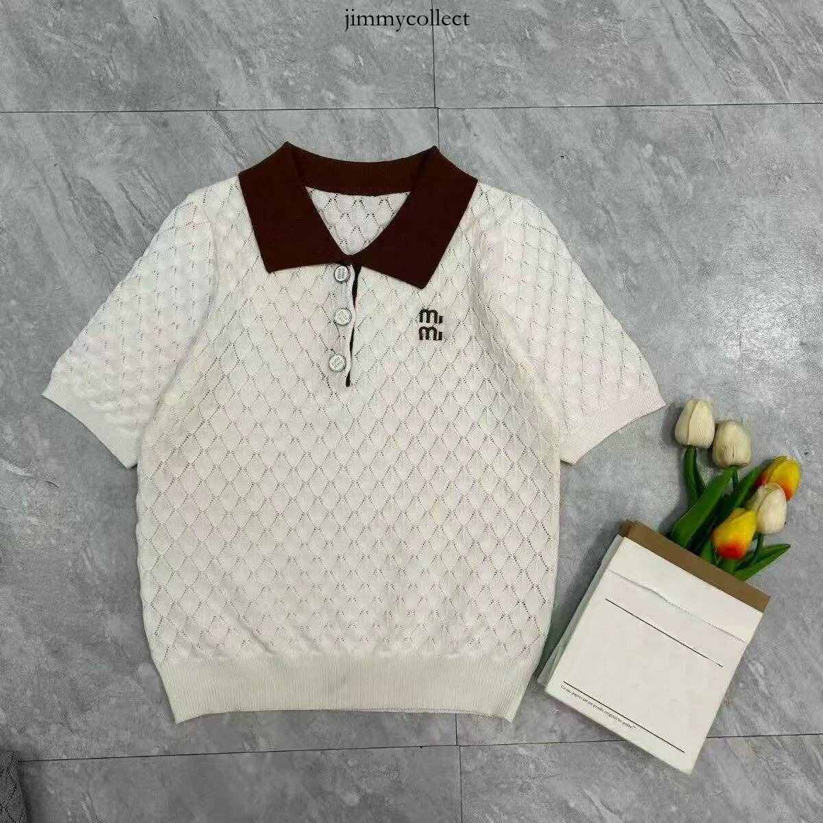 mius top Designer Top Soft Knit Slim Fit Casual MM T Knitted Embroidered Polo Shirt That Does Not Fade Or Pill Comfortable Clothing Women mius top 7