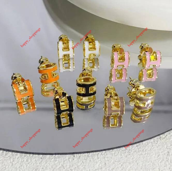 6 Colors 18K Gold Plated Designer Earrings Women personality Jewellery Luxury Stud Girls For Party