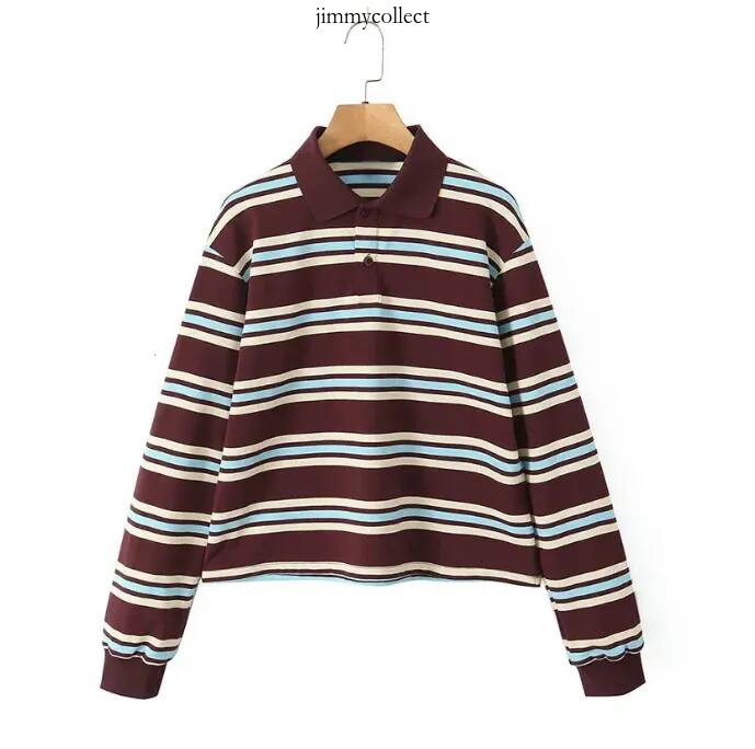 MM Jackets Fashion Stripe Womens T shirt Casual Long Sleeve Female All Match Polo Shirt Spring Ladies Loose Tops High Street 170