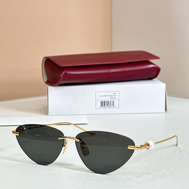 2323S Luxury Triangular Frame Sunglasses Womans Fashionable Frameless Triangular Glasses Mens Womens Outdoor Street Photography Sunglasses UV400 pro