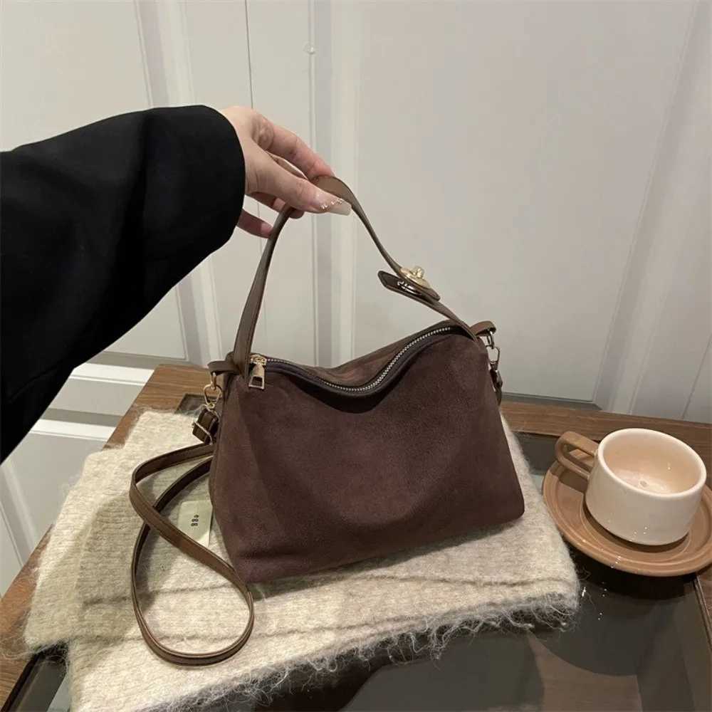 Totes New Suede Shoulder Bag PU Leather Large Capacity Crossbody Bag Vintage Casual Tote Bag for Women X261016