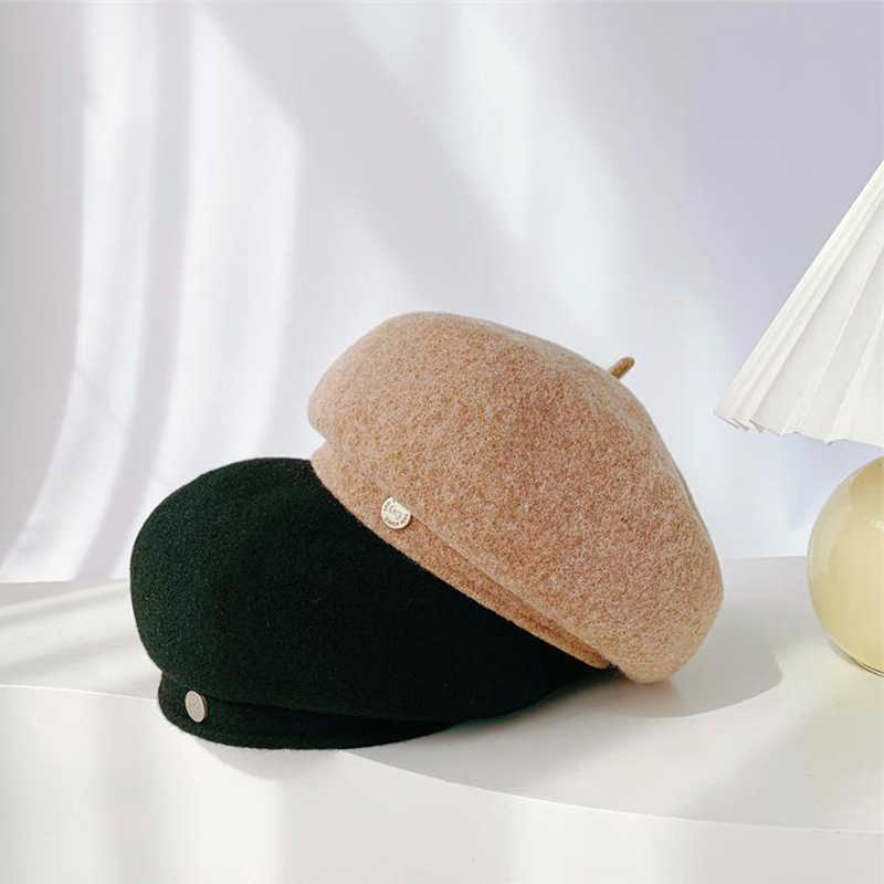 French Women Art Retro Wool Felt Autumn Solid Colors Warm Winter Beanie Hat Beret Cap For Female S261016FYNZ
