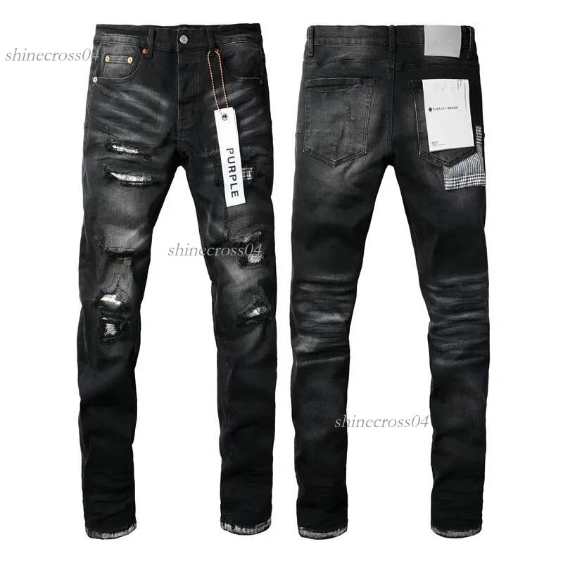 purple Men's Jeans designer Fashion purples Mens Denim Shorts Cool Style Designer Pant Distressed Ripped Biker Black Blue Jean Slim Fit Motorcy
