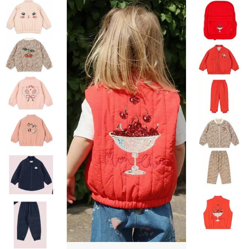Childrens Coat 2026 Winter Sequin Fashion Plus Fleece Warm Boys and Girls Cotton Clothes Pure Wear Waterproof Vest 261016