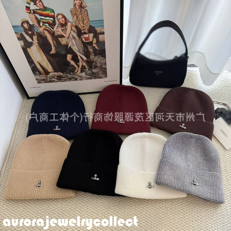 Designer Beanies Men Women Knit Hat Bonnet Knitted Beanie Autumn Winter Warm Wool Thickened Ear-Covering Saturn Logo Versatile