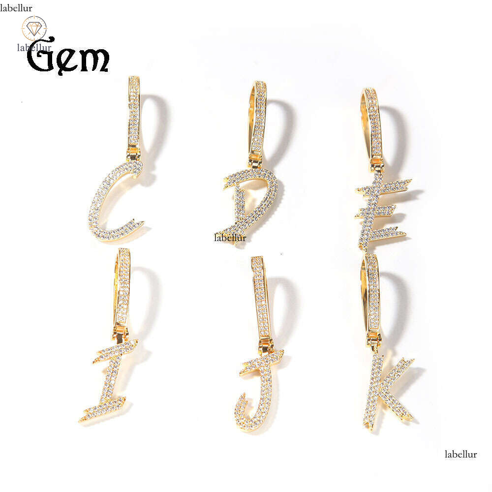 Hip Hop Trendy Brand Moissanite Unisex Niche Double Row Diamond Cursive English Letter Metal Accessories Necklace 1