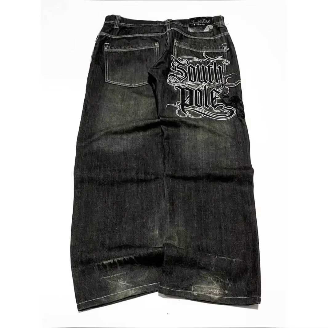 Men's Jeans 2025 New Style Retro Street Trend Letter Embroidery Loose Denim Pants for Men - Y2K Hip-Hop Extra Large Wide Leg PantsT261016