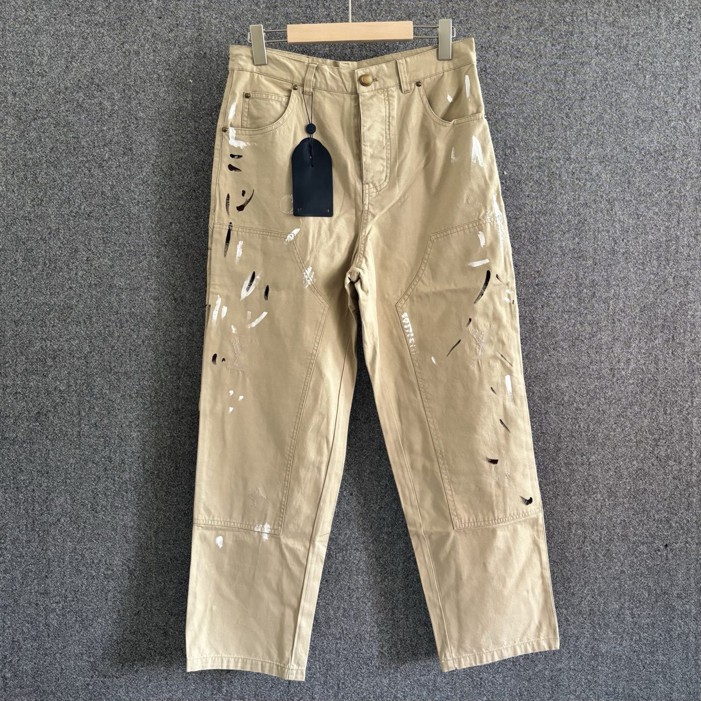 Designer 2026 High-Quality Early Autumn New Collection: Watercolor Splatter Graffiti-Style, Fashionable And Casual Straight-Leg Work Pants 0eab