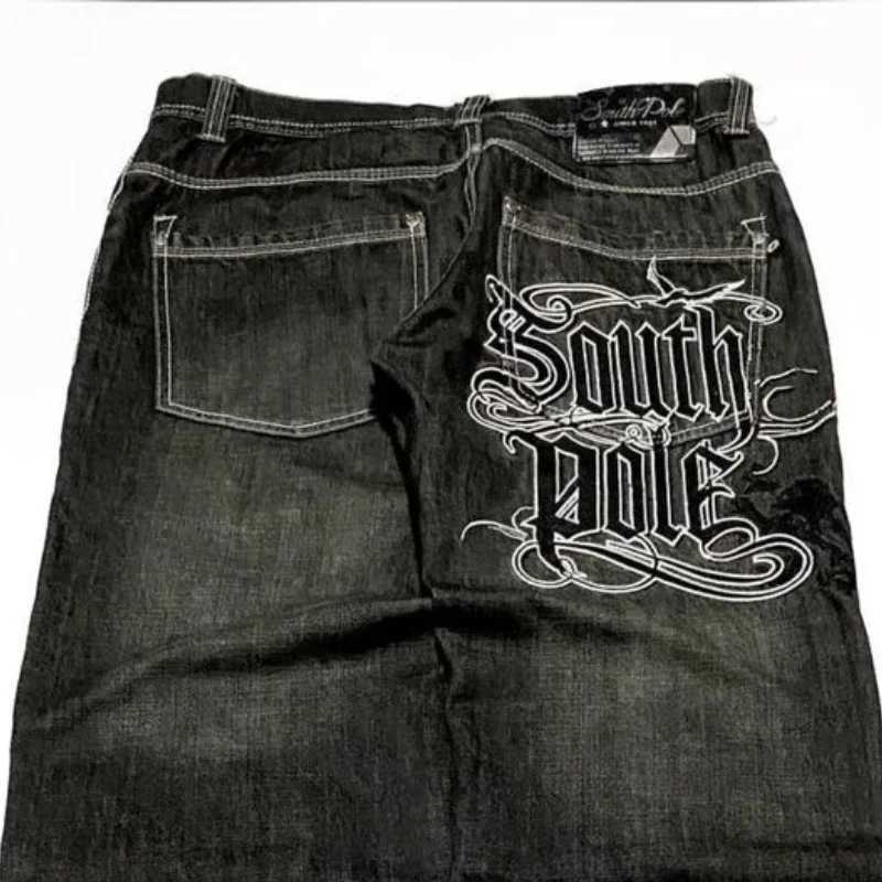 Men's Jeans 2025 American jeans men's letter embroidered straight leg wide leg pants hip-hop retro clown casual couple jeans street fashio