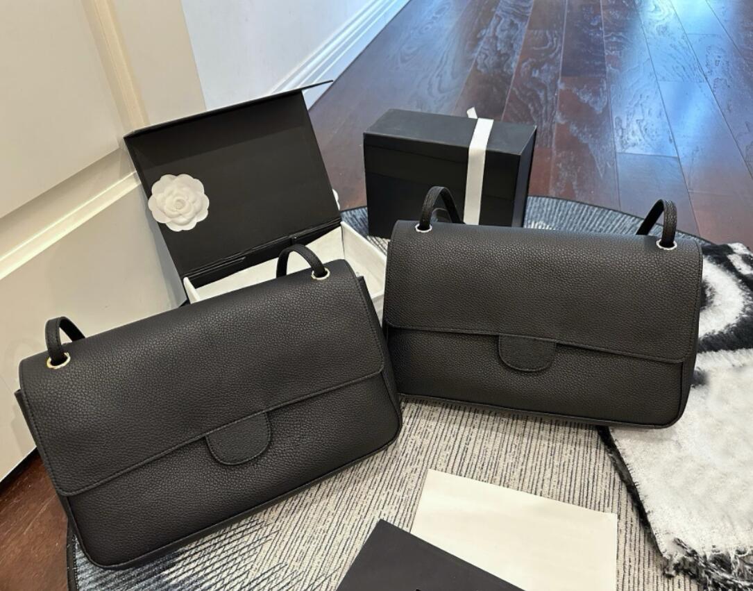designer luxury bag women genuine leather shoulder handbag classic flap maxi bag adjustable long strap 32cm large capacity bag for daily commuting