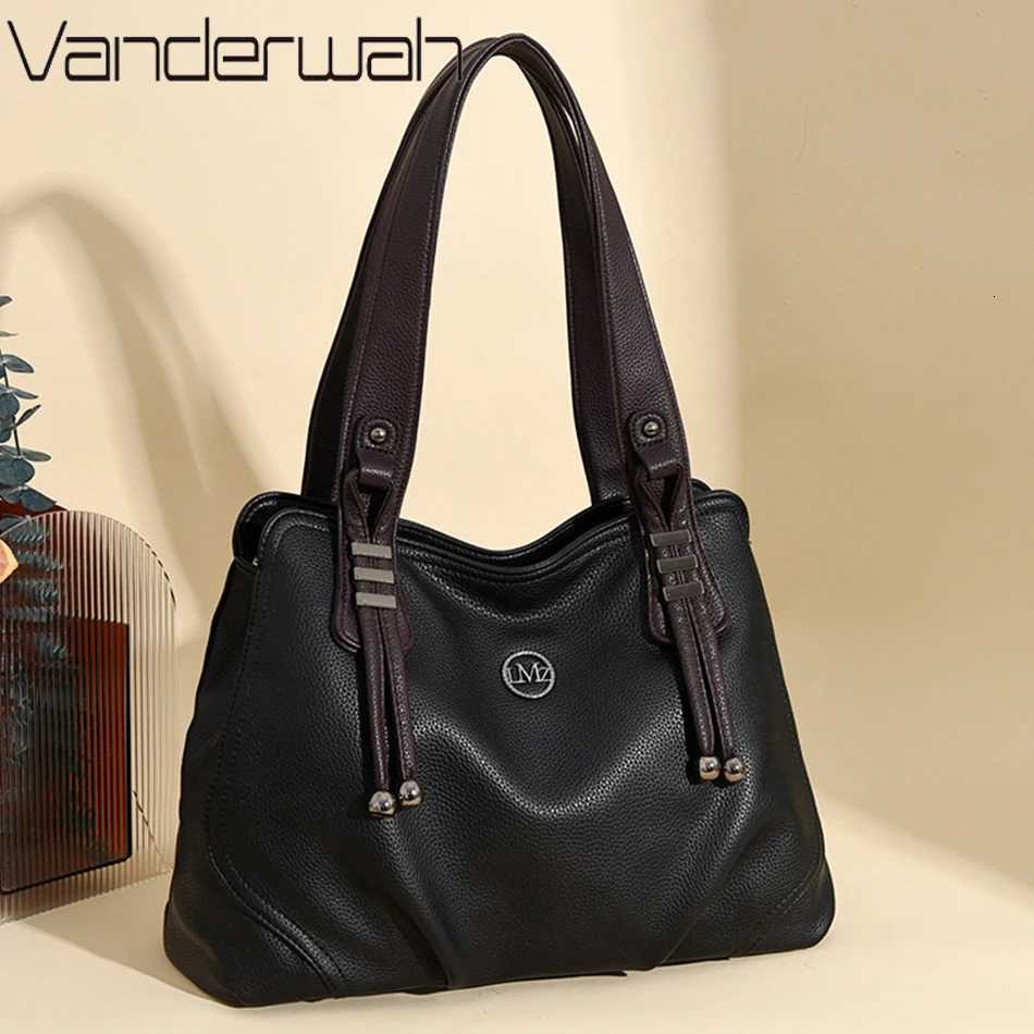 Cross Body High Quality Soft Leather Handbags for Women Vintage Shoulder Tote Bag Designer Ladies Large Capacity Top-Handle Bags Sac H261016
