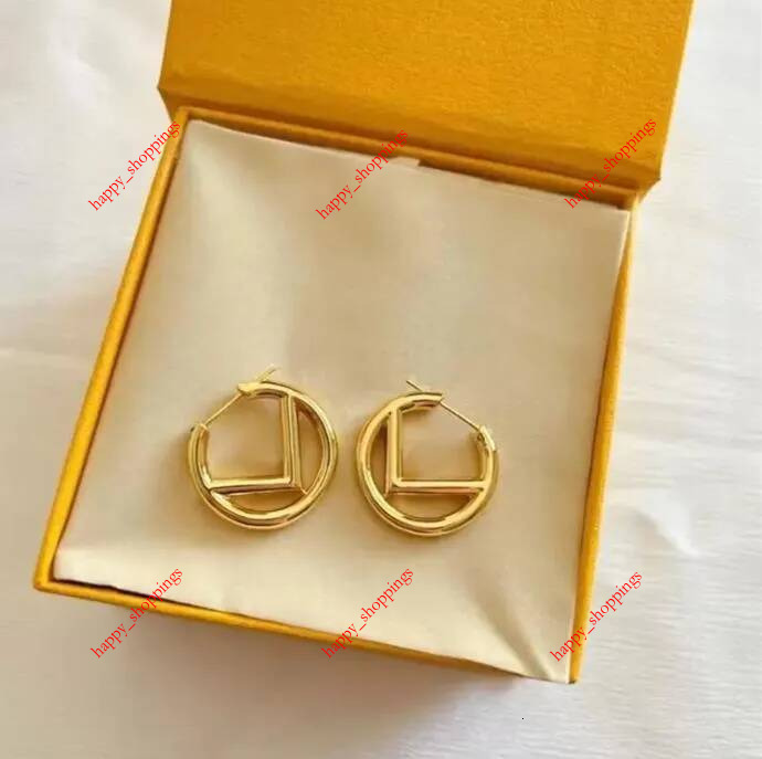Women Hoop Premium Gold Diamond Designer Stud Earring Luxury Hoops Brand Letter Design Earrings F Fashion Jewelry With Box CX2Z