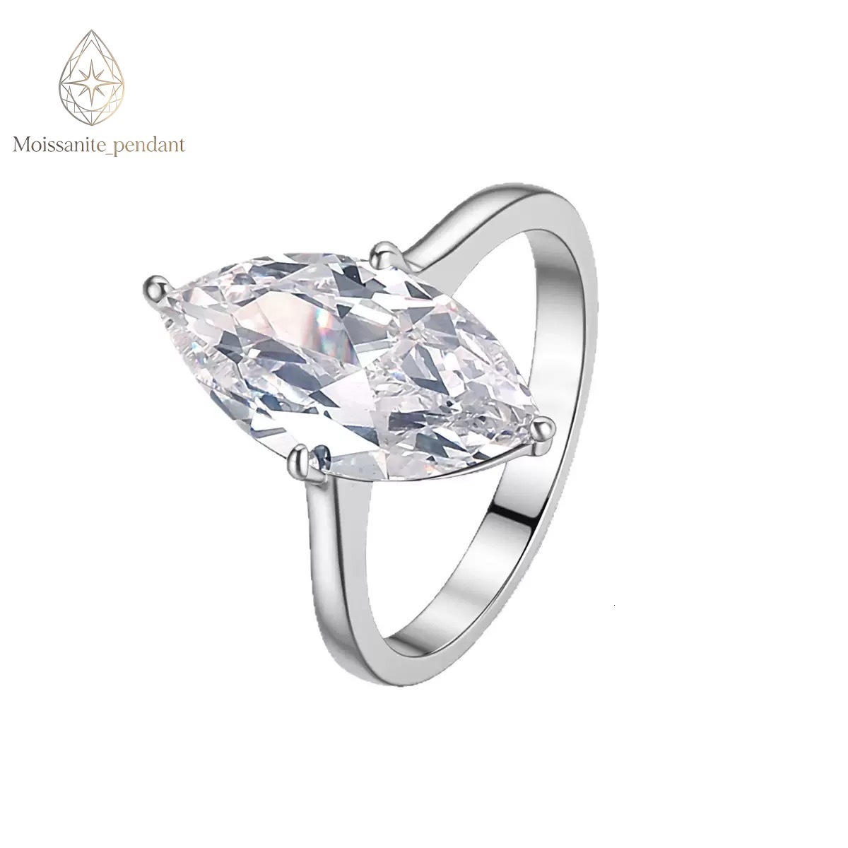 Moissanite Wedding Ring 925 Sterling Silver VVS GRA Certified Fashion Custom Jewelry Diamond Wedding Promise Ring for Women