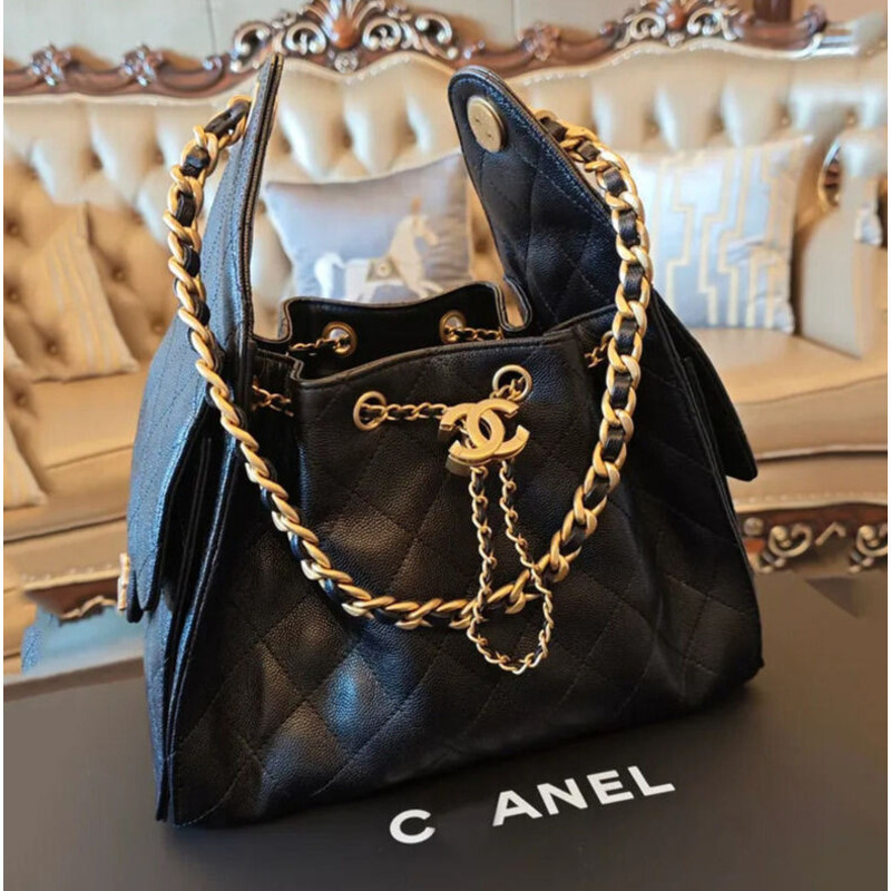 cc Designer 25 mini Luxury Hobo large Capacity crossbody Fashionable women's Trendy printed handbag lychee peel Bucket single bag fa a