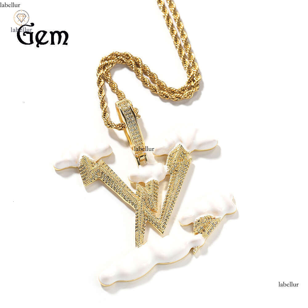 Moissanite Jewelry Fashion New Light Luxury English Letter Pendant High-end Sense Diamond-studded Lightning Cloud Necklace Clavicle Chain Trend e