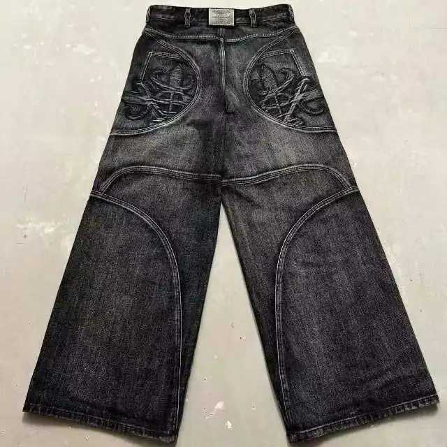 Men's Jeans 2025 Summer New American Retro Washed Embroidered Jeans Men's Trendy Brand Street Loose Straight TubeT261016