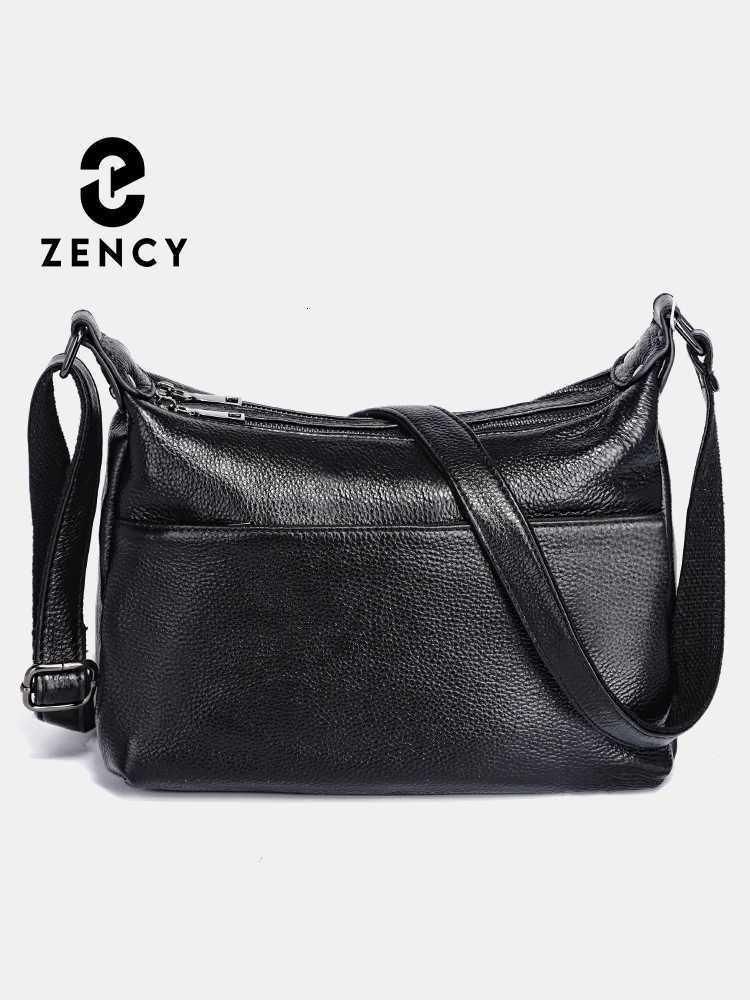 Cross Body Zency Elegant Genuine Leather Women's Shoulder Bag Trendy Crossbody Messenger Bag for Ladies Dark Red Blue 100% Satchels Hobo H26101
