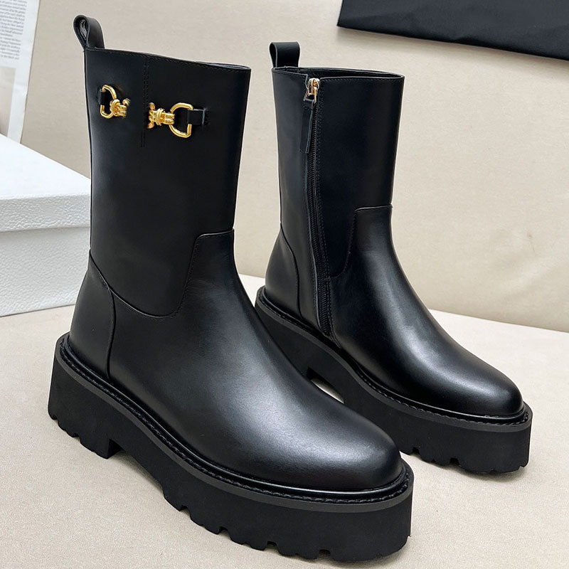 Designer Fashion Ankle Boots Womens Autumn Winter Boots High quality cowhide leather upper soft comfortable sheepskin lining boots Classic brand pla