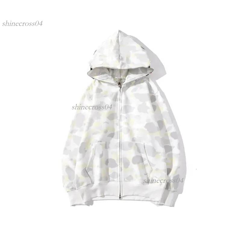 Shark jacket Fashion Casual Camouflage Printed bathing App Hoodies Jacket Men Women Spring Autumn Loose Couple Sleeve Zipper Trendy Bathing Ape Hood