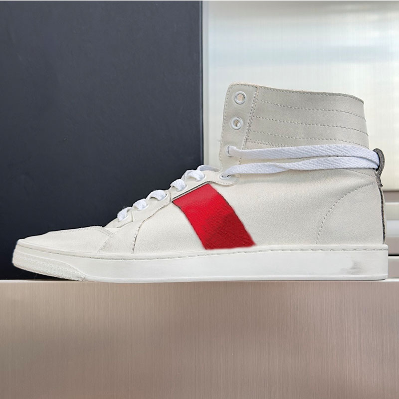 Luxury Stretch High Top Sneaker Couple Style Designer Splicing Color Contrasting Lace Up Shoes Multi Lane Anti Slip Flat Shoes Daily Commut Trendy S