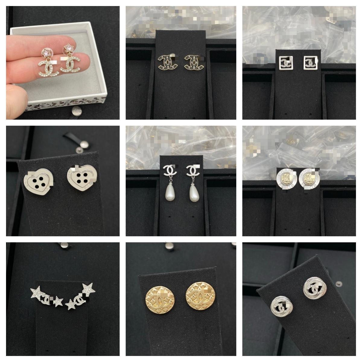 C necklace New -style letter earrings, niche popular item, light luxury, fashionable, high-end, elegant, simple, European and American style earring