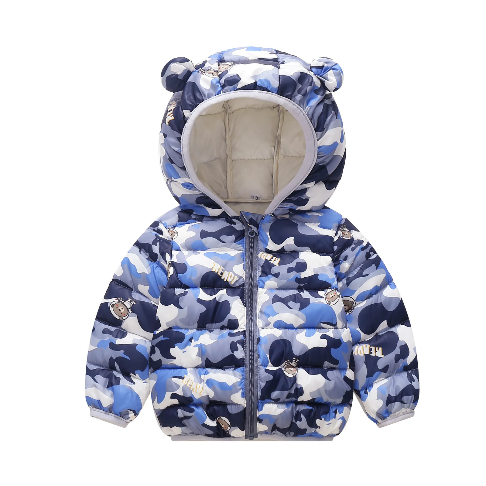 children's autumn winter down cotton jacket cartoon light zipper hooded cotton jacket boys girls warm overcoat infants 0-5Y 261015