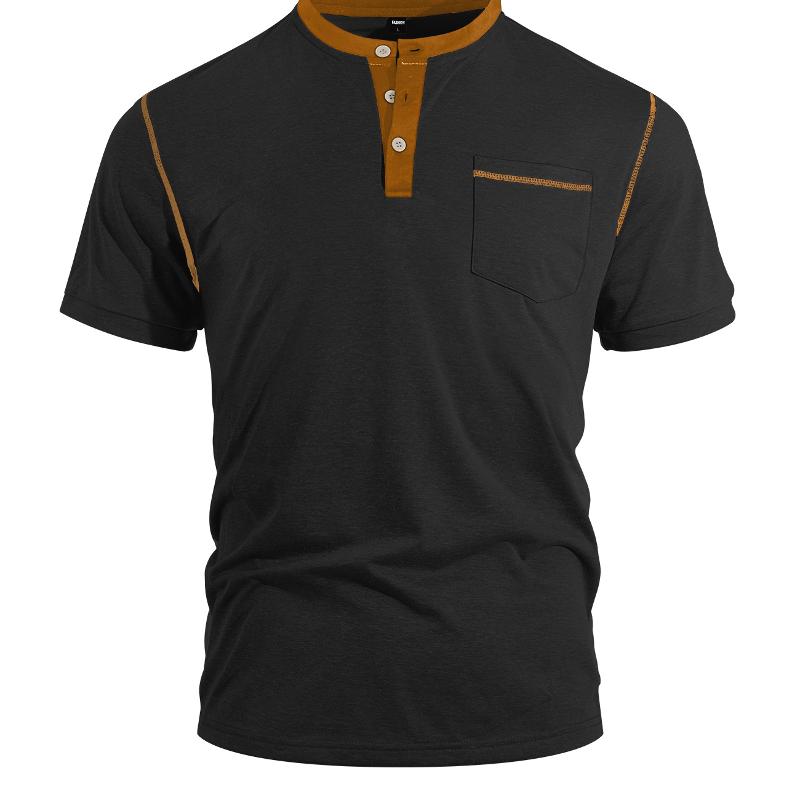 Polo d'été à manches courtes pour hommes, col montant solide, mélange de coton, évacuant l'humidité, décontracté, coupe ample, hauts S-3XL