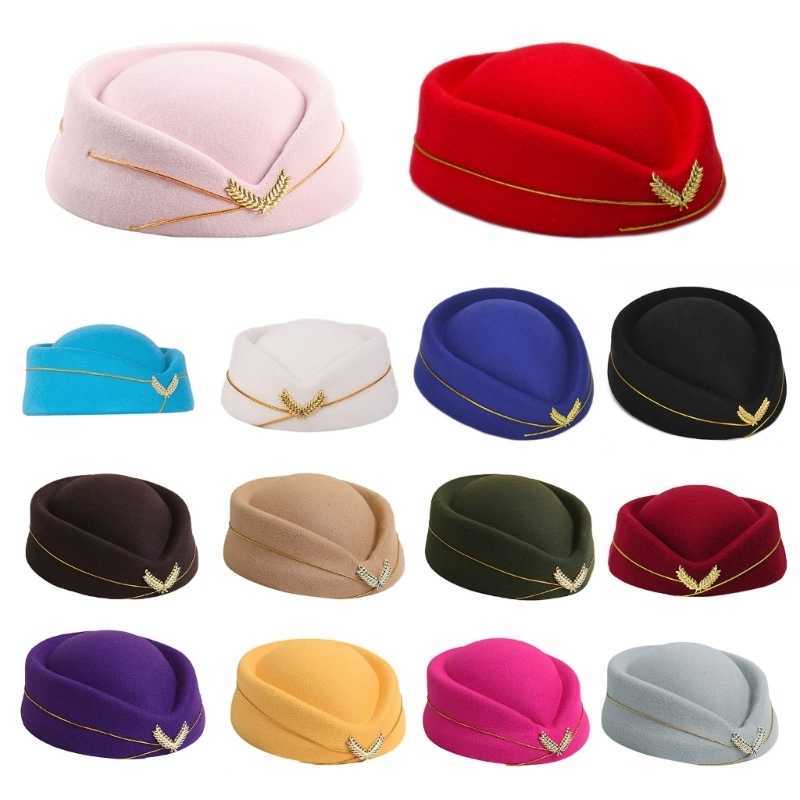 Hat Stewardess Beret Hat Women Air Hostesses Hat Party Cosplay Formal Uniform Caps Accessory Party Hats Costume S26101688SM
