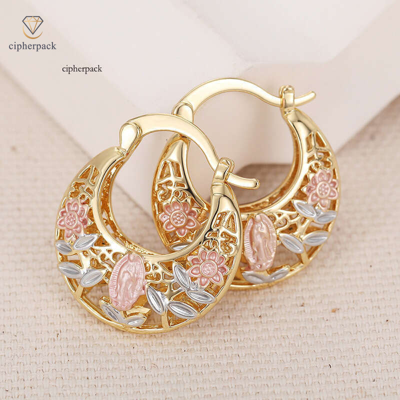 Ethnic Style Multi-Color Earrings Women Exquisite Rose Flower Fresh and Delicate Accessories Popular Jewelry for a Forest Resort Look