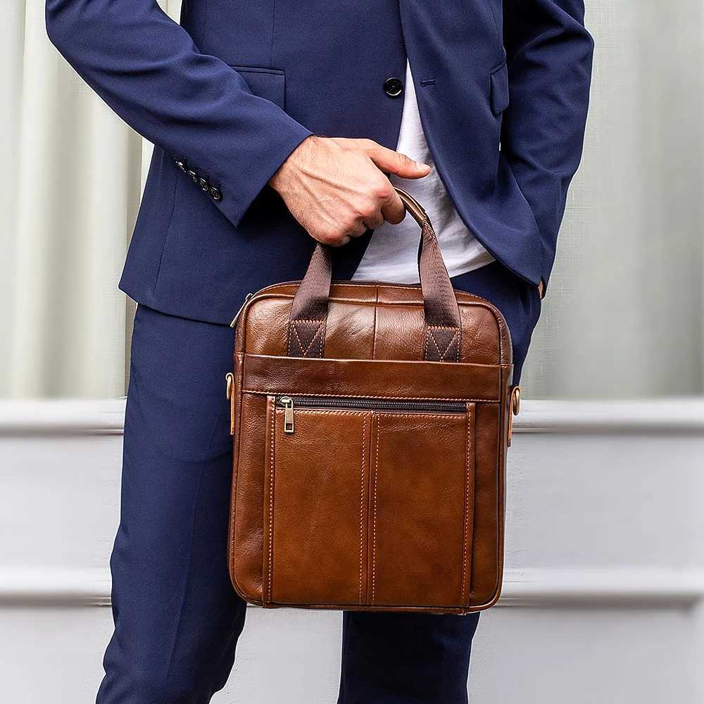 Cross Body WESTAL Men's Shoulder Bags Genuine Leather Crossbody Messenger Bag For 13.3 Inch Laptop Briefcase Leather Man Handbags 8577 H2610161