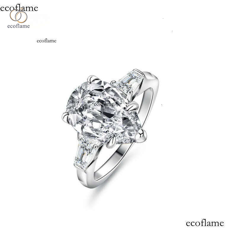 2024 New Luxurious Bridal S Sterling Sier Engagement Ring Elegant Pear Cut 4Ct VVS Moissanite Dias Classic
