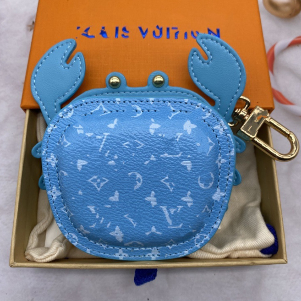 Keychains Lanyards Designer Luxury Keychains Charm for Women Turtle Crab Frog Pouch Fashion Bag Pendant Mens Designers Leather Coin Purse Accessorie