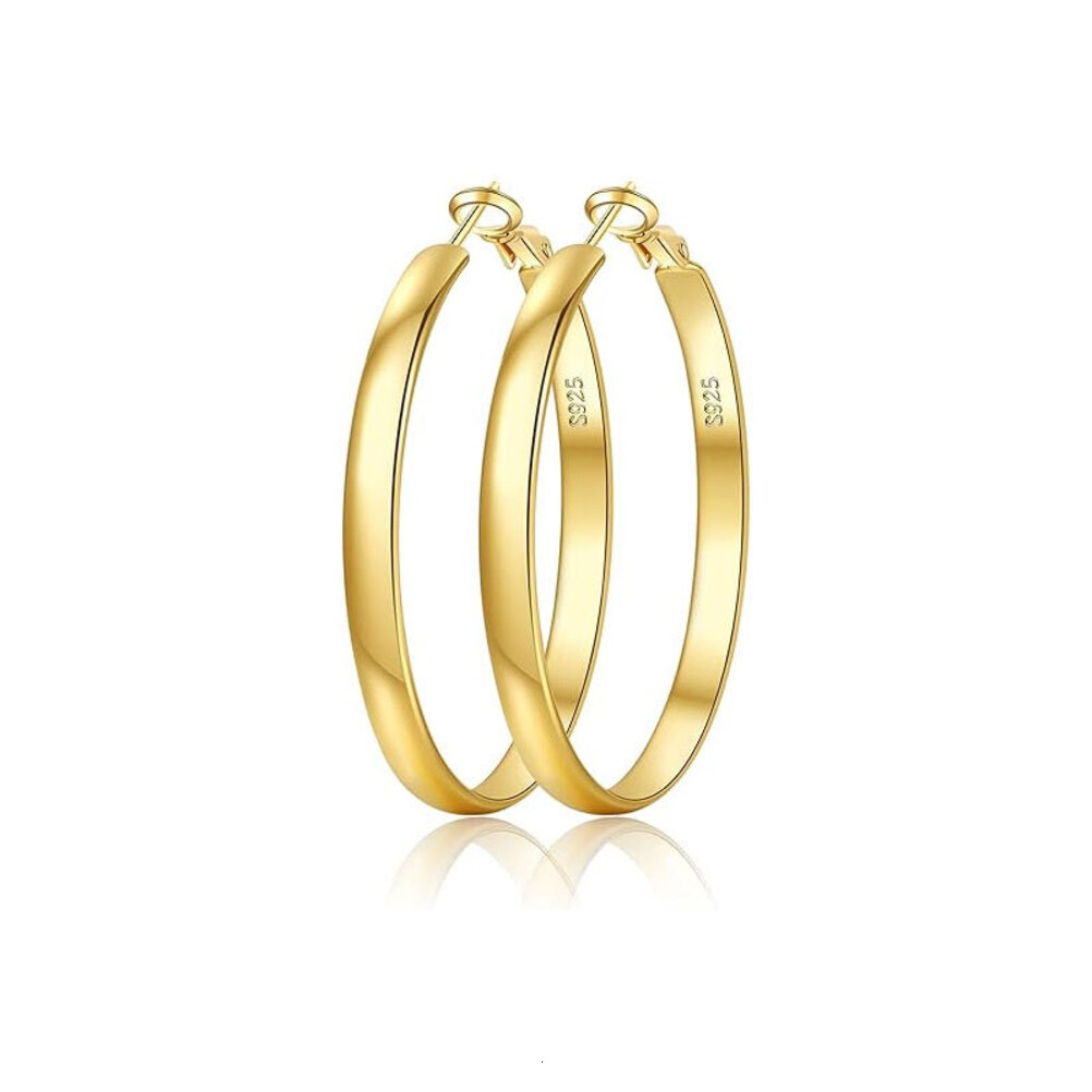 perfume 2026 Amazon Bestseller cologne 5Mm Wide Curved 925 Silver Needle Large Hoop Earrings Foreign Trade Accessories Designer L1