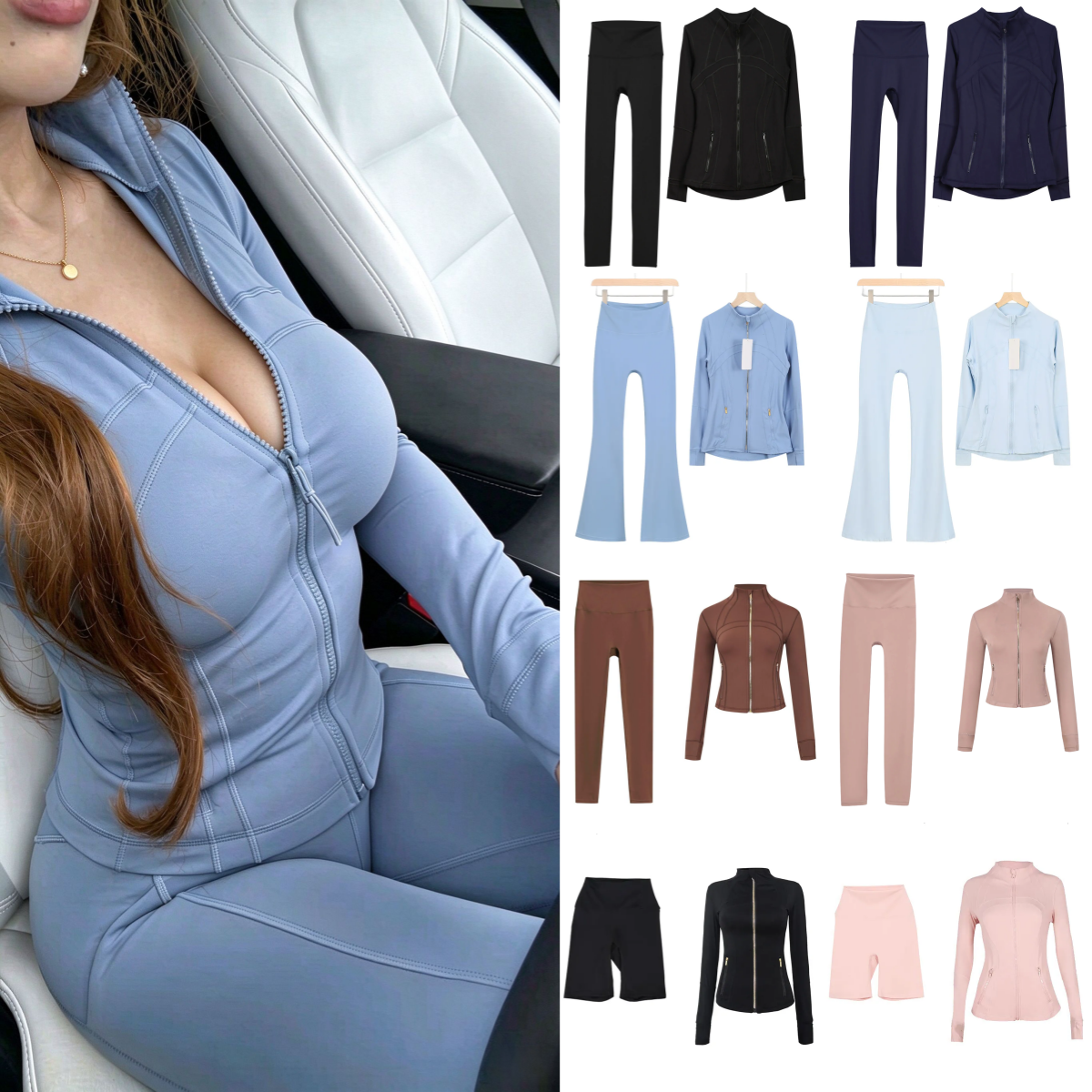NEW 10A women Workout luluor lemonor definely jackets sets Yoga shorts Jacket Align High Waist Sports Suit close High waist Pants Running Long Sleev