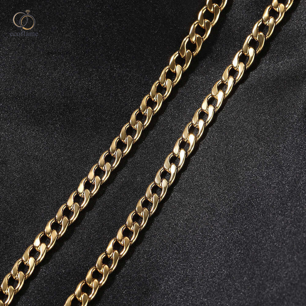 Moissanite Jewelry Hip Hop Trend NK1:1 Fashion 5mm 925 Sterling Silver 18K Gold Cuban Chain Men's Necklace Simple Personality Jewelry