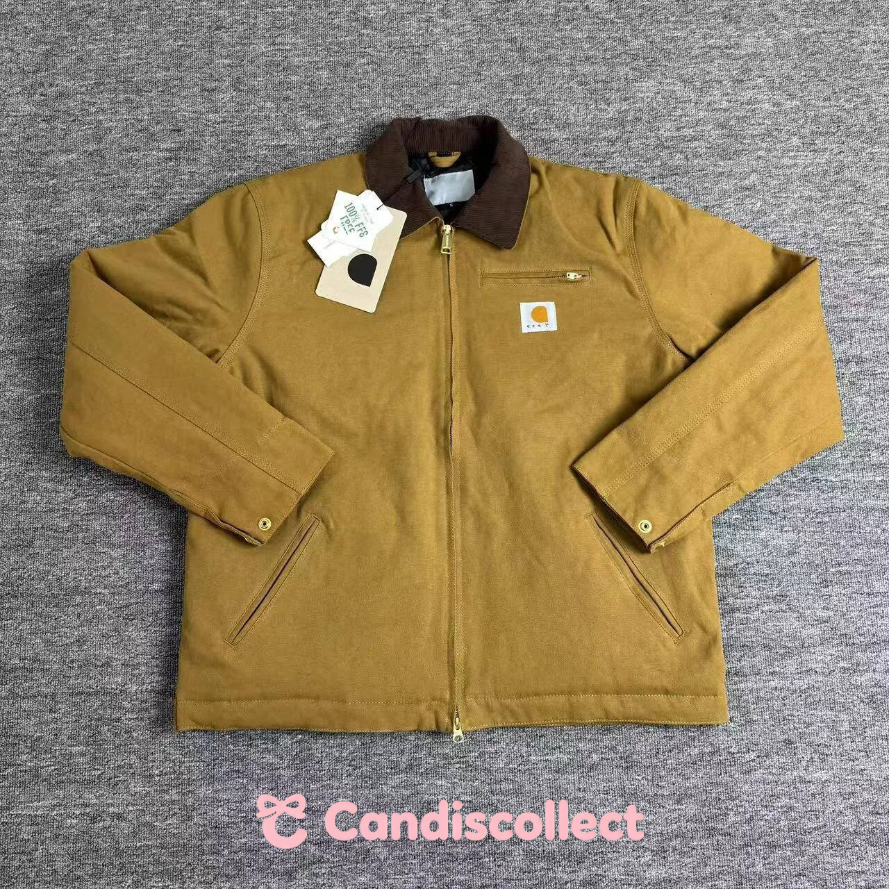 carhartlyity WIP Detroit With Cotton Lining Corduroy Collar Multi Color Men's Workwear Canvas Zipper Men Brand Designer Car Jacket 2D5 786