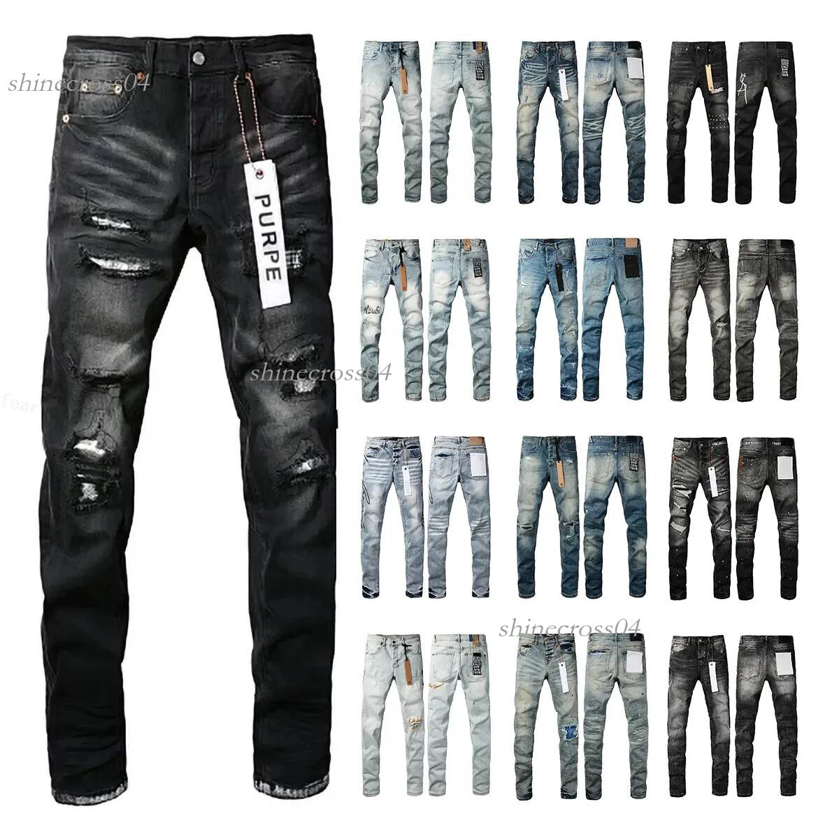 purples Jeans Men Purple Jeans Mens Designer Jeans designer jeans high quality bootcut Skinny Ripped Stacked Denim Pants Hip Hop Streetwear Black Sl