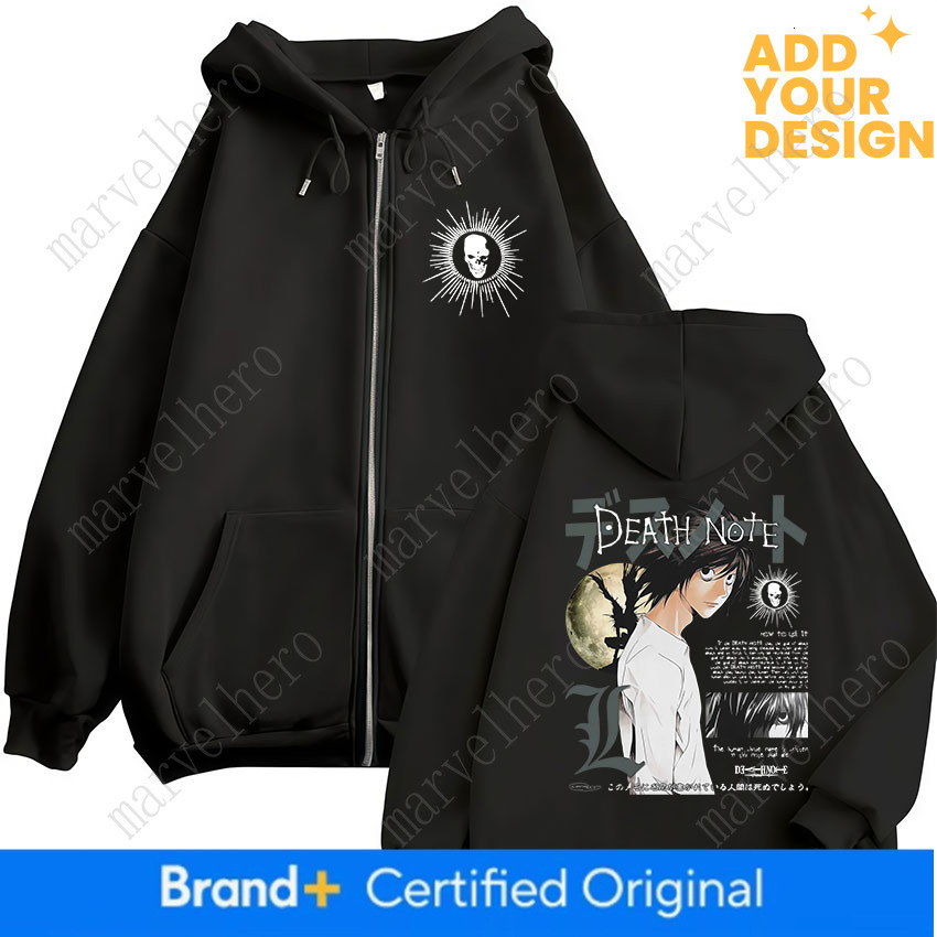 Japanese Anime Death Note L Lawliet Zipper Hoodies Men S Women Clothing Fashion Hip Hop Zip Up Hooded Sweatshirts Jackets Coats