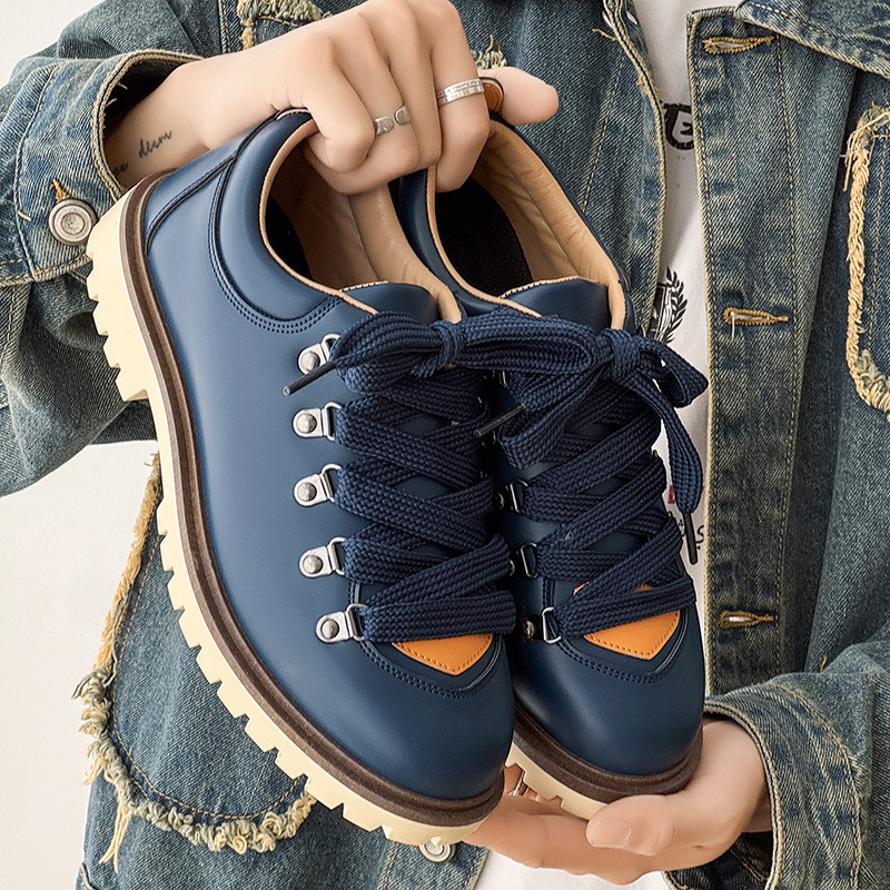 2026 New Casual Leather Niche Low-Top Lace-Up Versatile Trendy High Street Men's Shoes, Z601