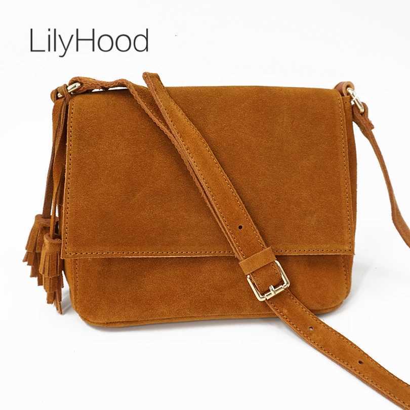 Totes 2026 Women Casual Suede Genuine Leather Medium Size Shoulder Bag Fashion Ibiza Boho Bohemian Hippie Fringed Side Sling Bags Gift X261016