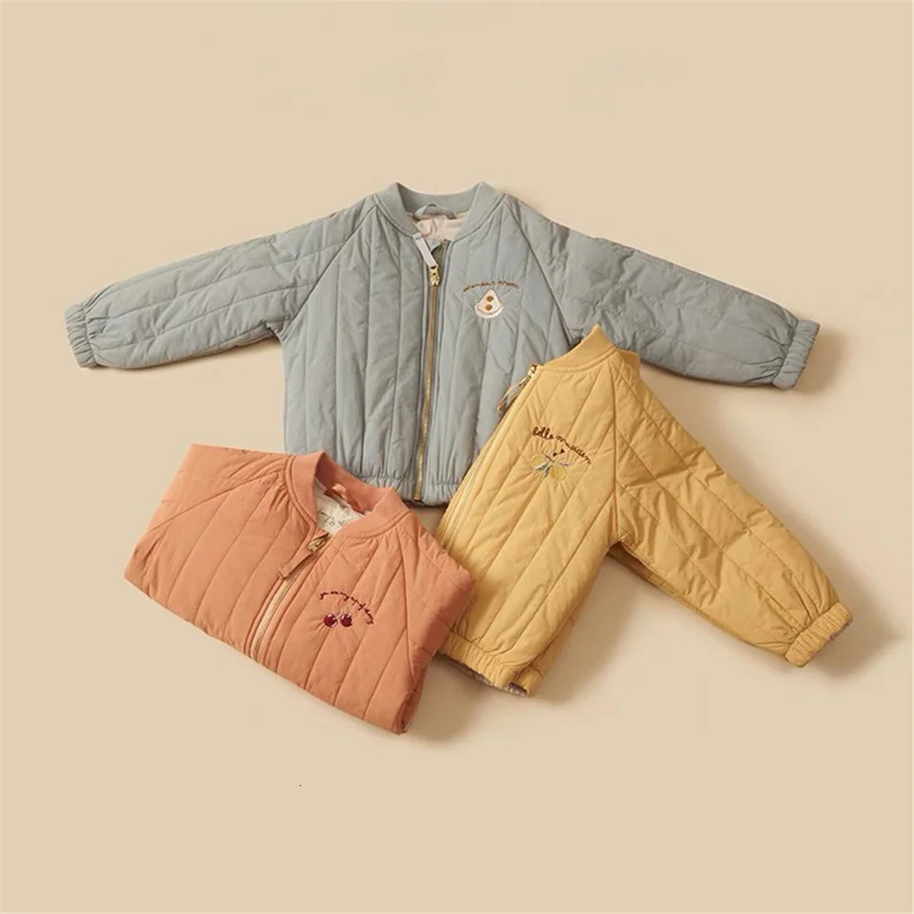1-6Y Kids Clothing Spring Thickened Down Cotton Girl Jacket Baby Children Warm Coat Toddler Kids Outwear Children Clothes Winter 261015