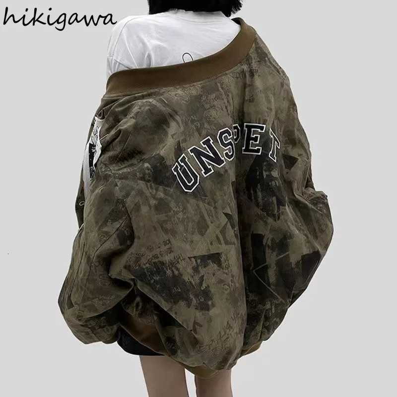 BF Men's Jackets Vintage Streetwear Women Jacket 2025 Ropa Mujer Fashion Tie-dye Outwear Korean Y2k Tops Stand Neck Zipper Oversized Coats N261