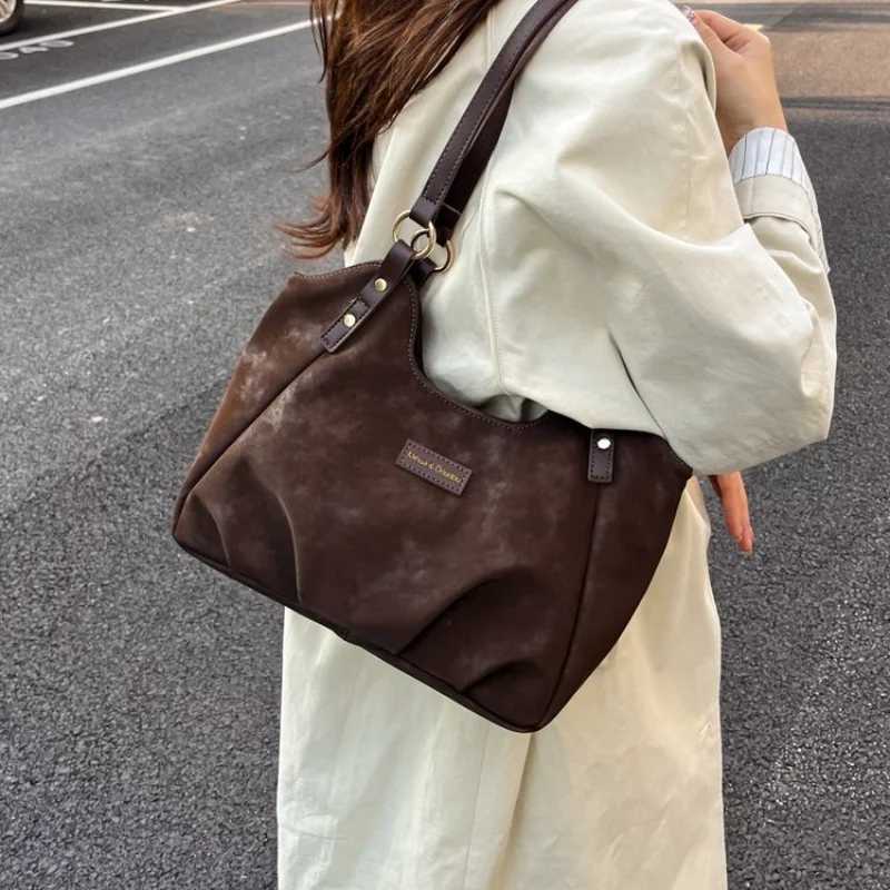 Totes Women's Everyday Style Brown Suede Leather Hobo Shoulder Bag Multi-Color for Work Travel Daily Commute Casual Street Style X261016