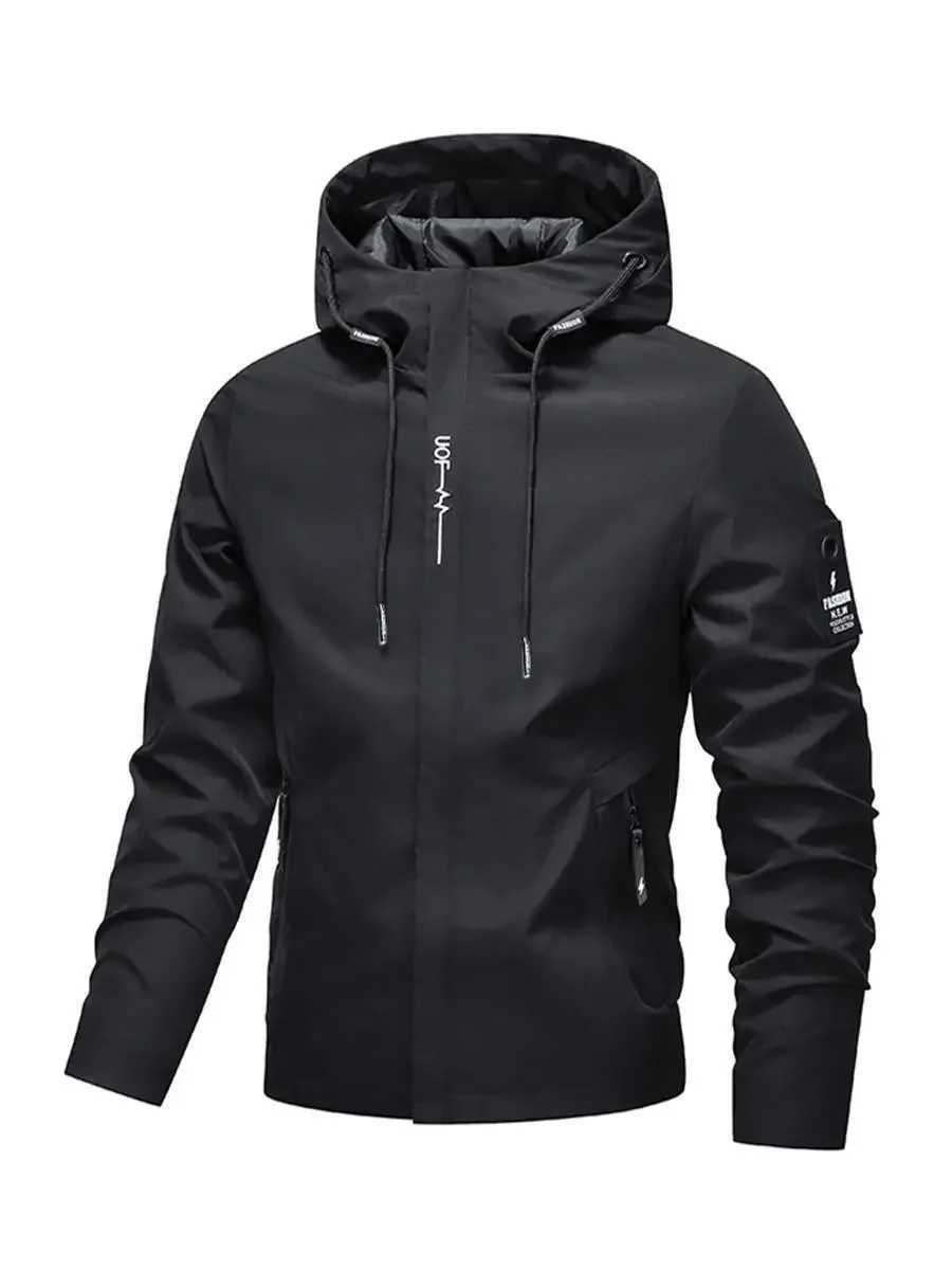 Outdoor Jackets Hoodies Men's New Waterproof Softshell Outdoor Zip up Hooded Windbreaker Lightweight Hiking Cam Coat for Spring AutumnT261016