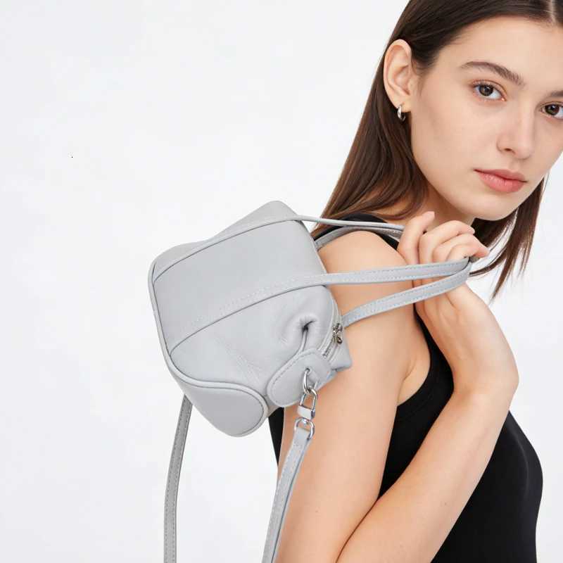 Shoulder Bags Women Mini Genuine Leather Crossbody Bags Small Cowhide Leather Messenger Top Handle Drawstring Luxury Designer Shoulder Bag X261016